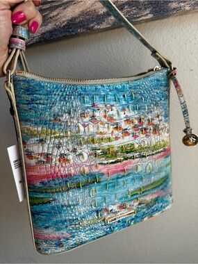 NWT Brahmin Katie Staycation Melbourne Crossbody | Coastal Print Leather bag